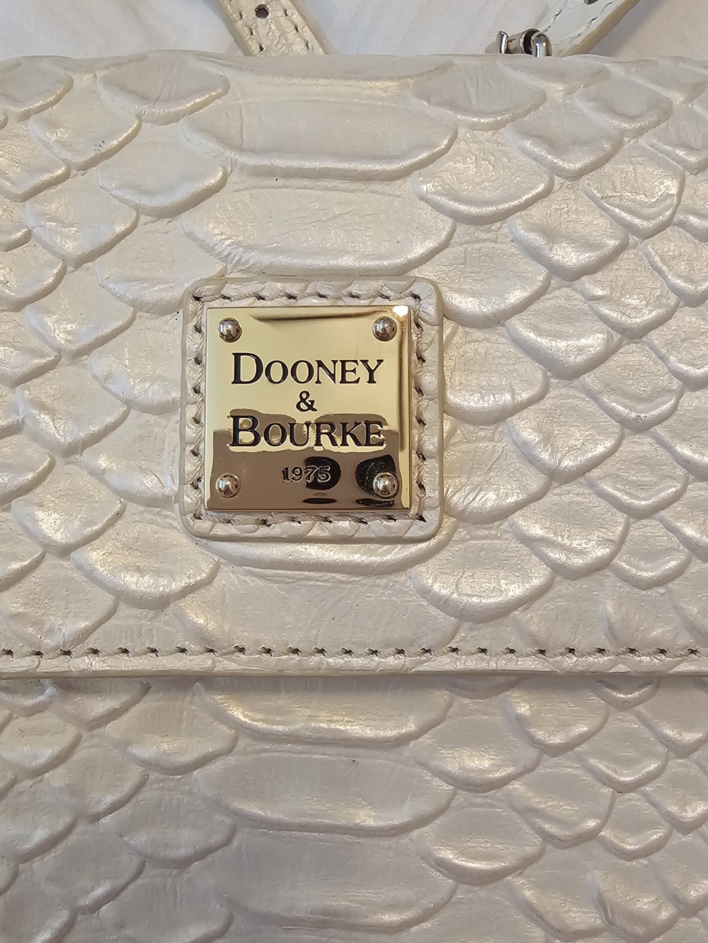 Dooney & Bourke Snake-Embossed Cream Crossbody - Picture 4 of 5